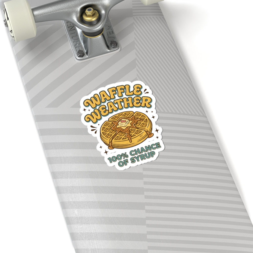 Waffle Weather Sticker | Retro Diner Breakfast Graphic, Vintage Food