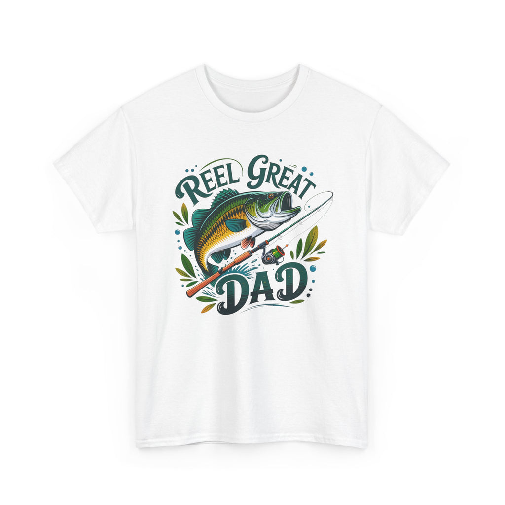 Reel Great Dad T-Shirt | Fishing Dad Tee, Bass Fish Graphic Shirt