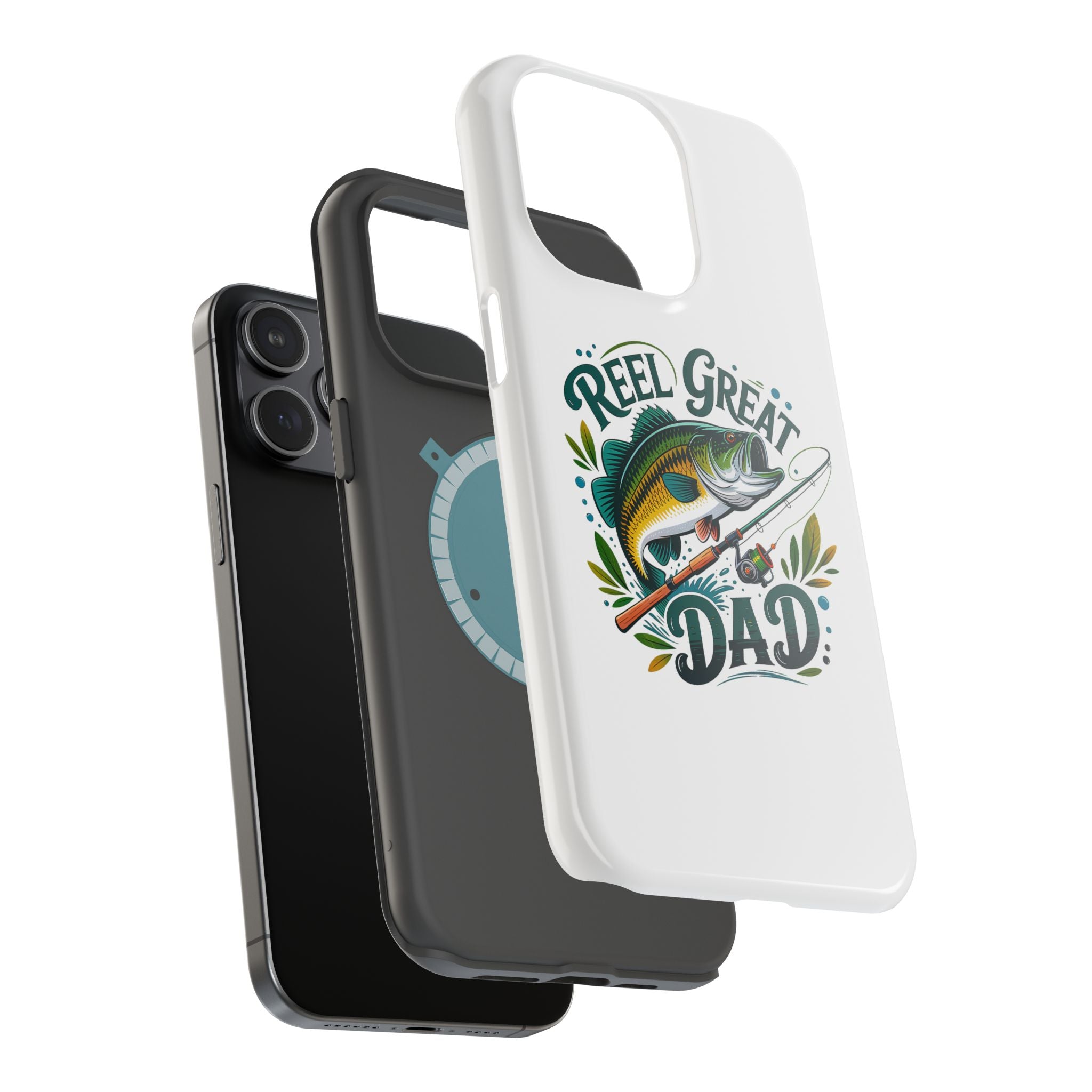 Reel Great Dad Phone Case | Fishing Rod Bass Design, Magnetic Impact-Resistant Case