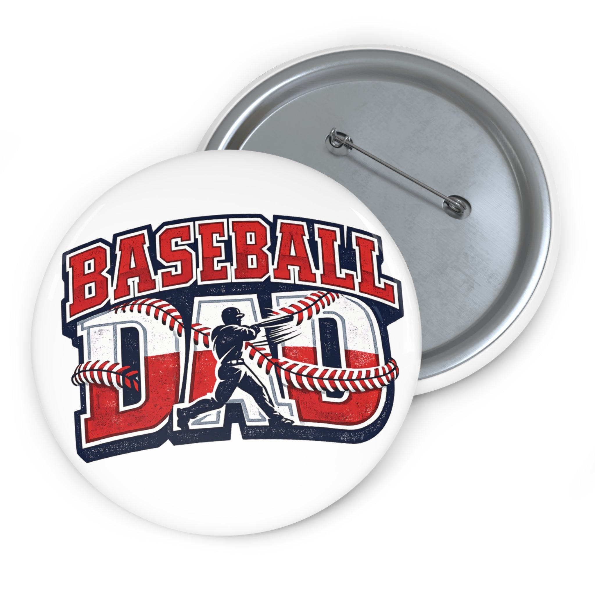 Baseball Dad Pin Button | Custom Baseball Button, Team Sports Badge