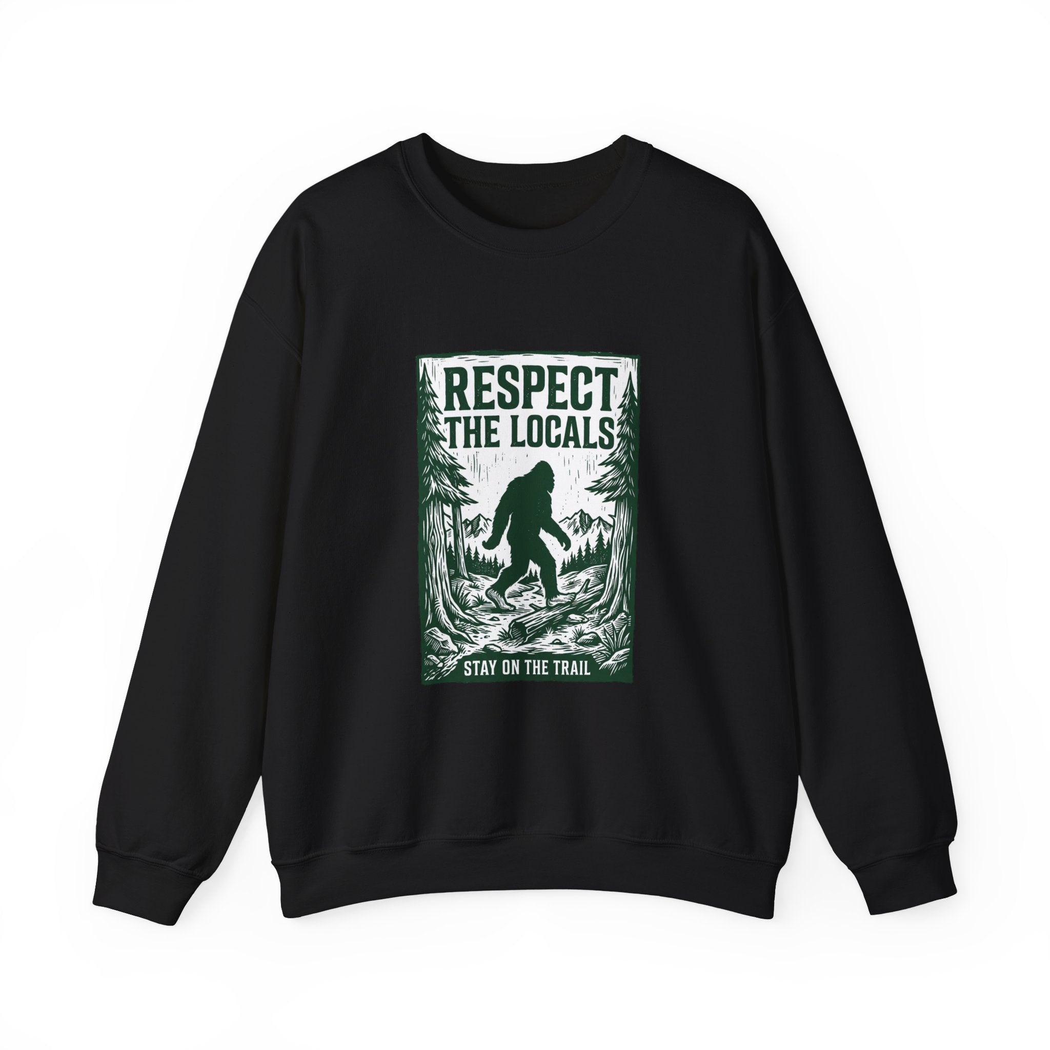 Respect The Locals Sasquatch sweatshirt | vintage national park style, Sasquatch forest graphic