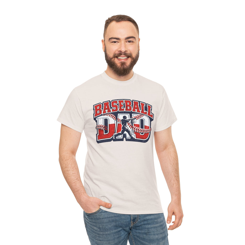 Baseball Dad Tee | Batter Silhouette, Red Blue Vintage Sport Typography