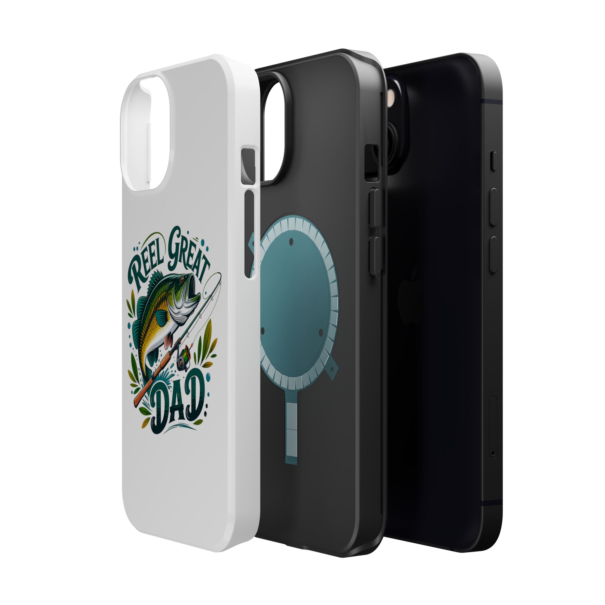 Reel Great Dad Phone Case | Fishing Rod Bass Design, Magnetic Impact-Resistant Case