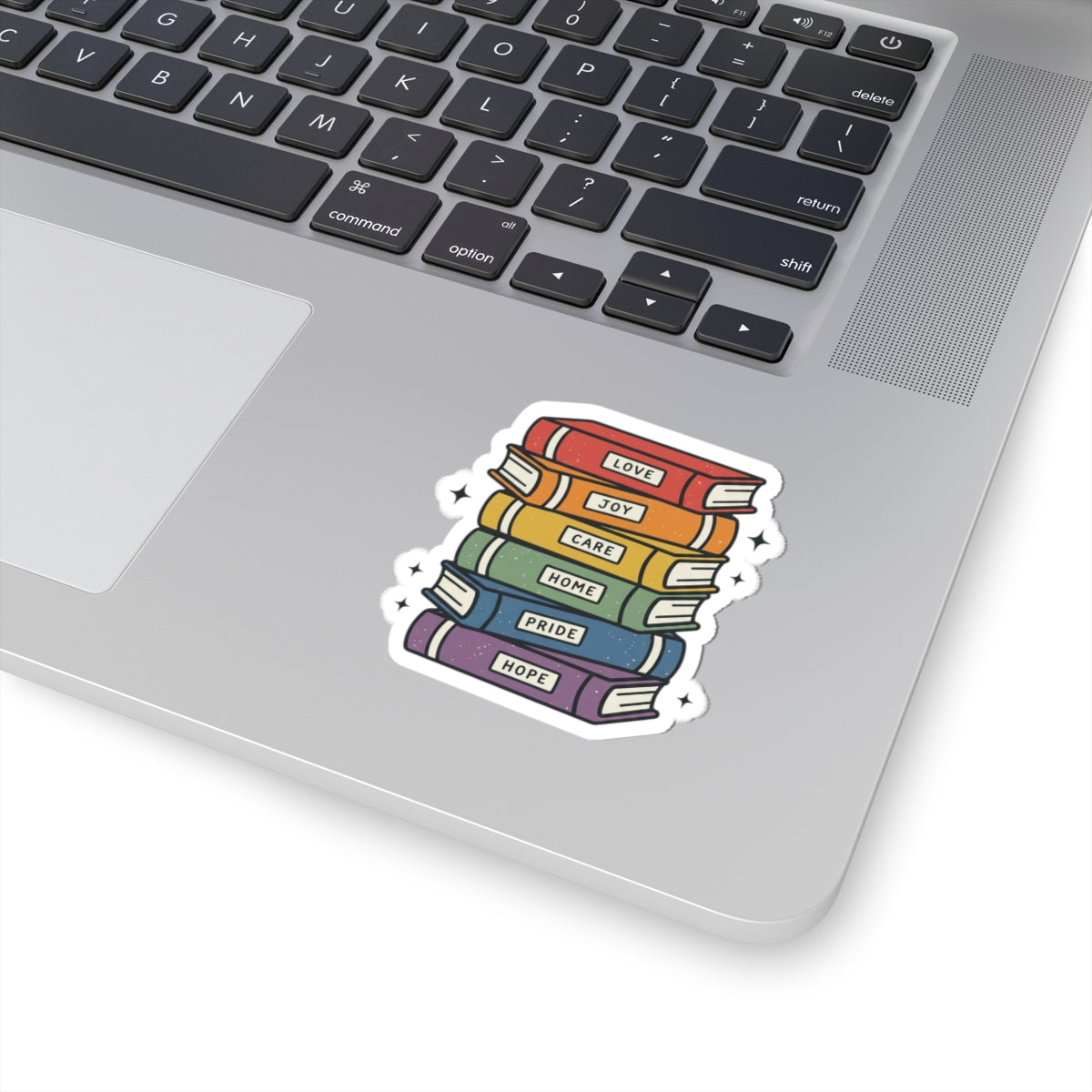 Rainbow Book Stack Kiss-Cut Stickers | Pride, Affirmation, Retro Rainbow