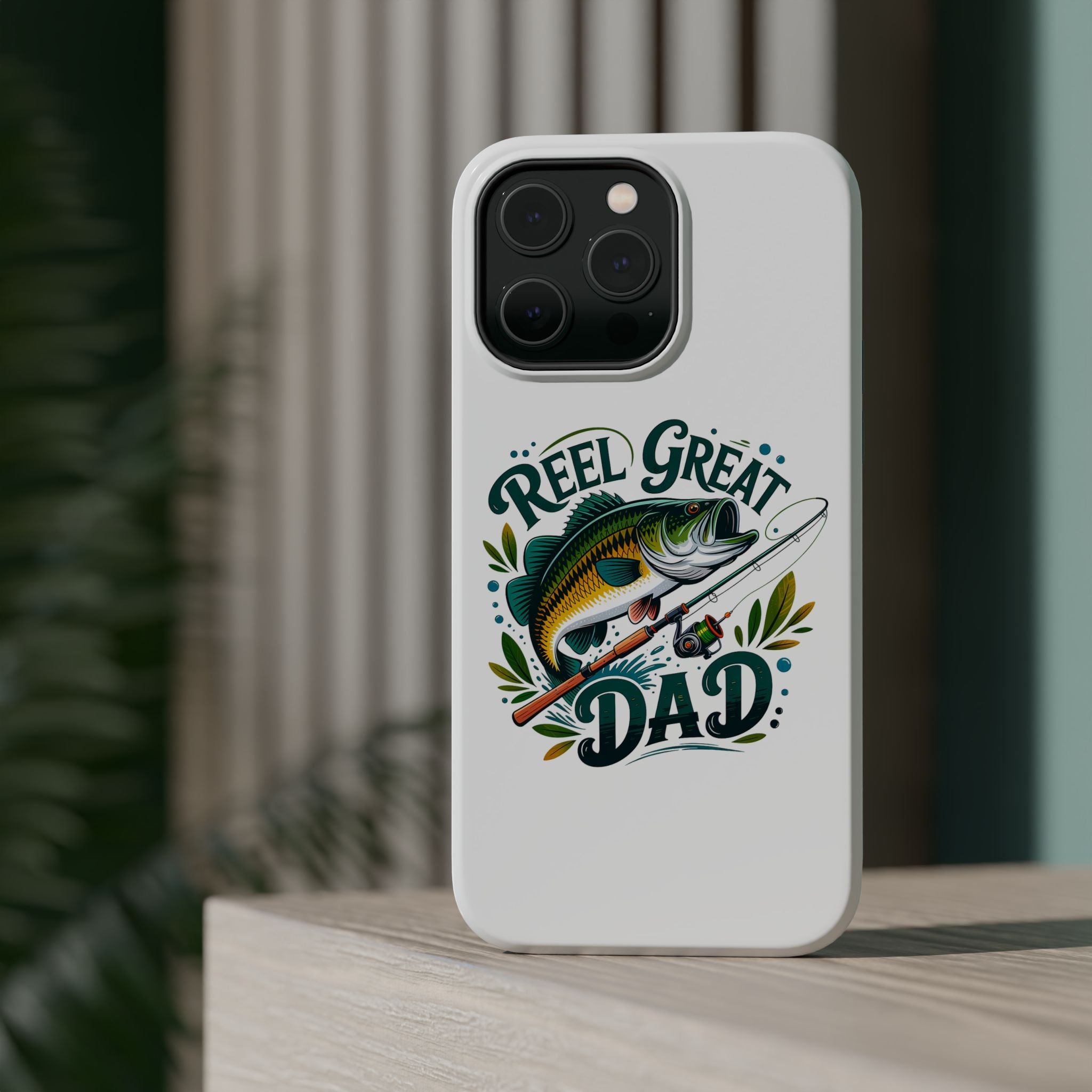 Reel Great Dad Phone Case | Fishing Rod Bass Design, Magnetic Impact-Resistant Case