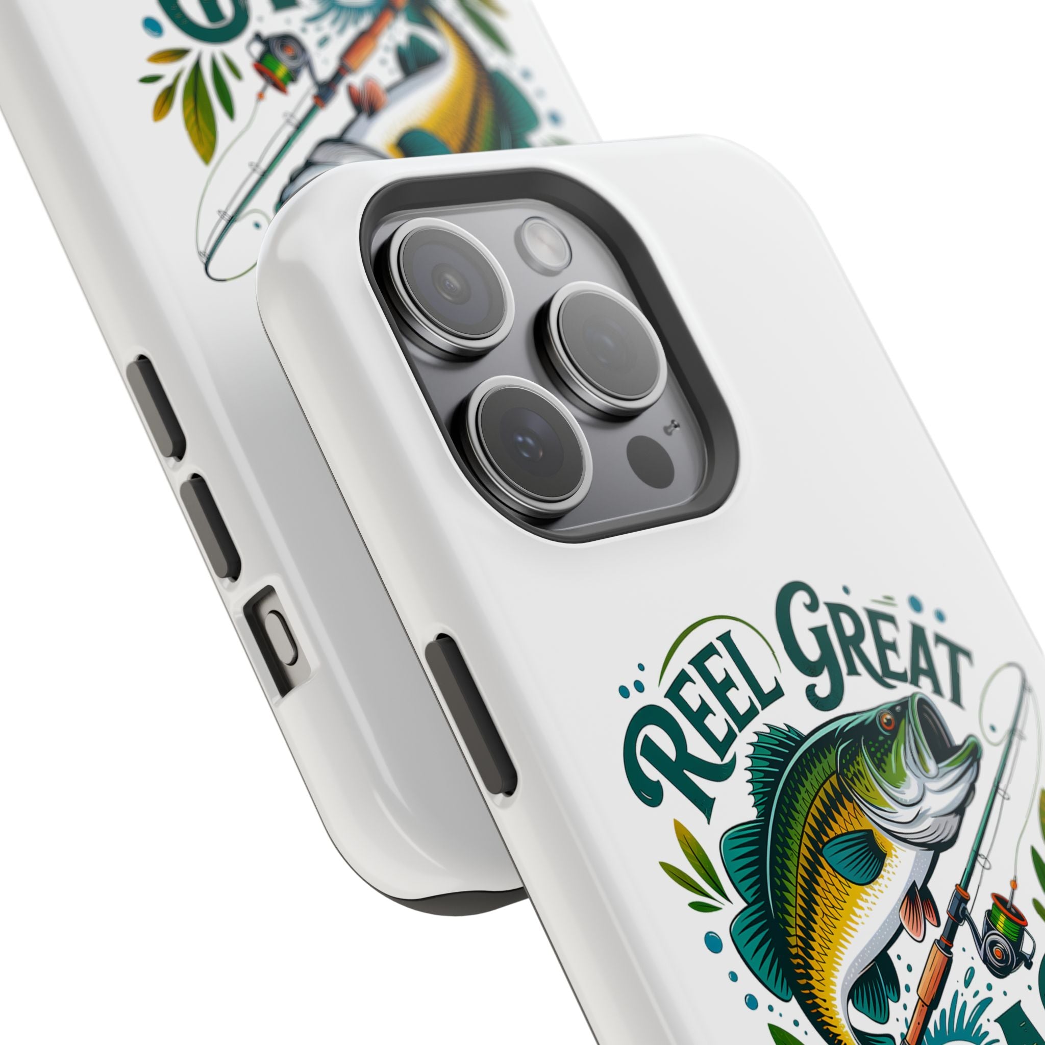 Reel Great Dad Phone Case | Fishing Rod Bass Design, Magnetic Impact-Resistant Case