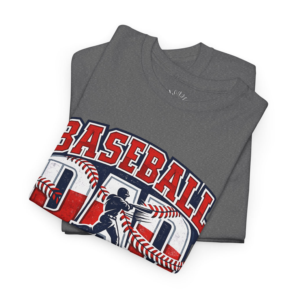 Baseball Dad Tee | Batter Silhouette, Red Blue Vintage Sport Typography