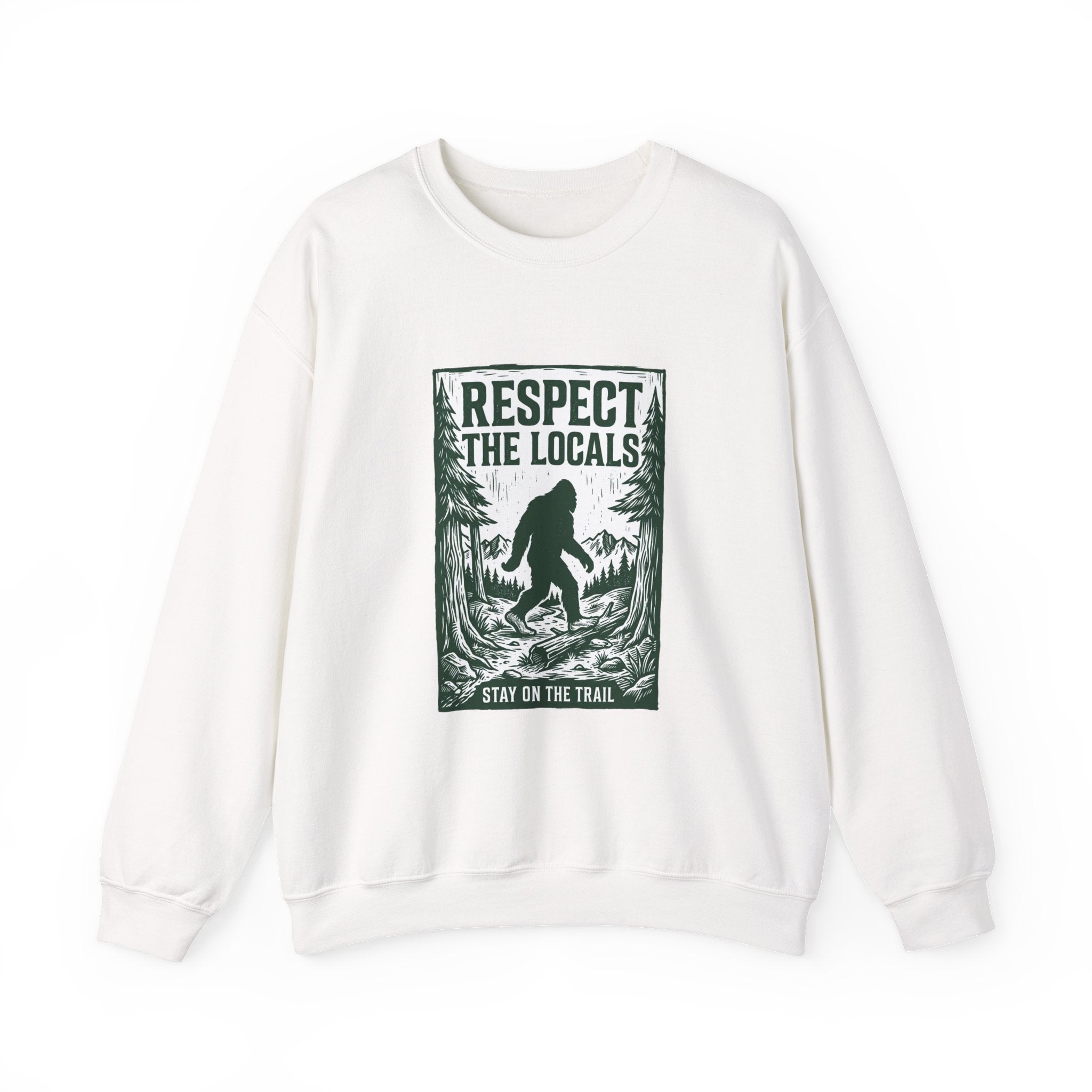 Respect The Locals Sasquatch sweatshirt | vintage national park style, Sasquatch forest graphic