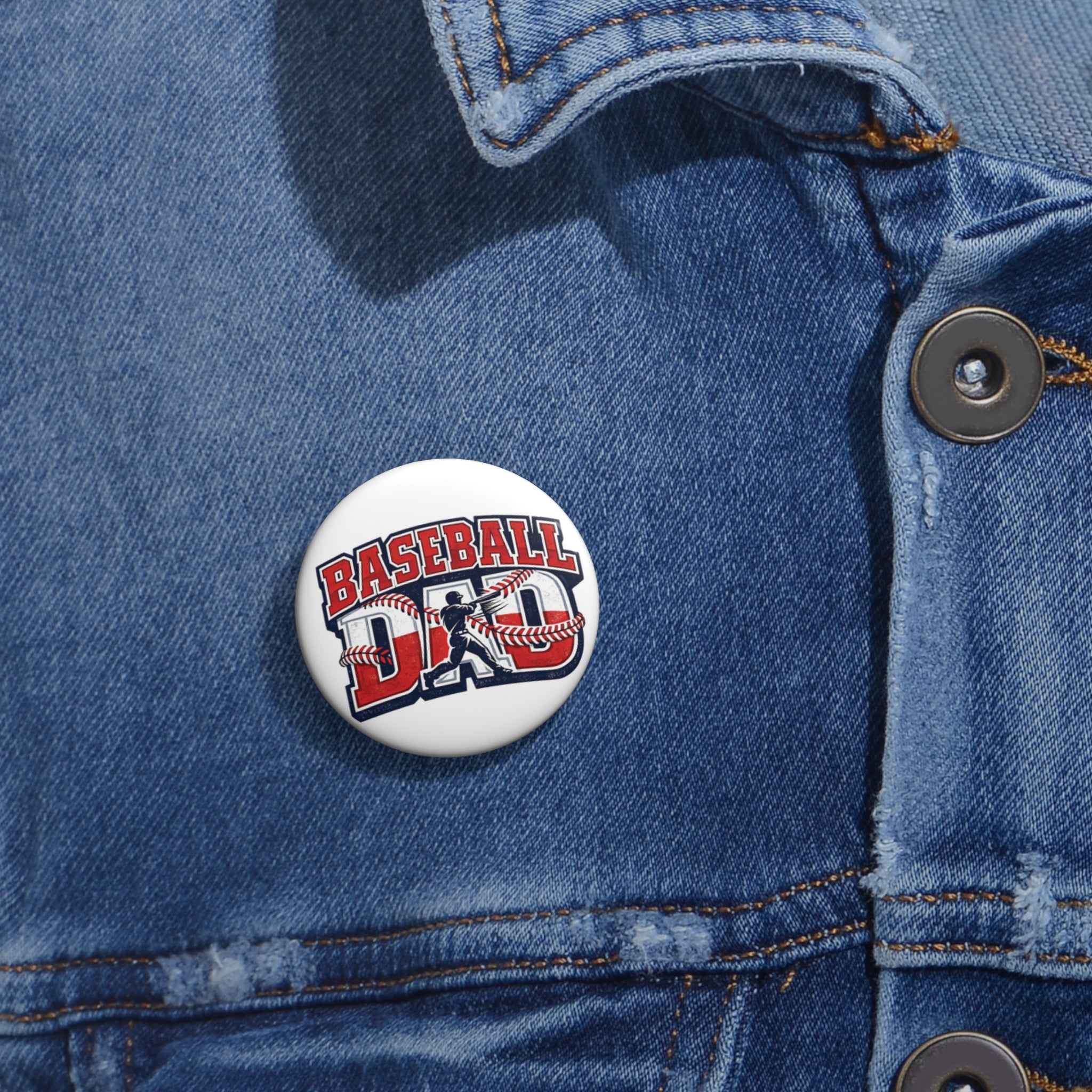 Baseball Dad Pin Button | Custom Baseball Button, Team Sports Badge