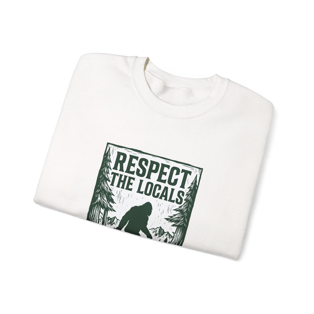 Respect The Locals Sasquatch sweatshirt | vintage national park style, Sasquatch forest graphic