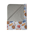 Baseball Pattern Fleece Blanket | Baseballs, Gloves, Bats, Popcorn