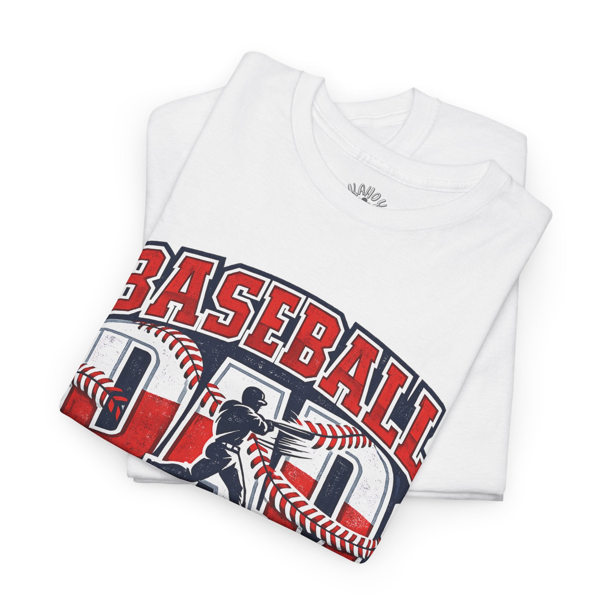 Baseball Dad Tee | Batter Silhouette, Red Blue Vintage Sport Typography