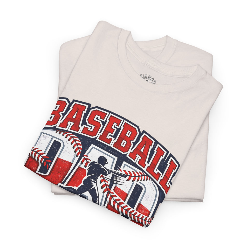 Baseball Dad Tee | Batter Silhouette, Red Blue Vintage Sport Typography