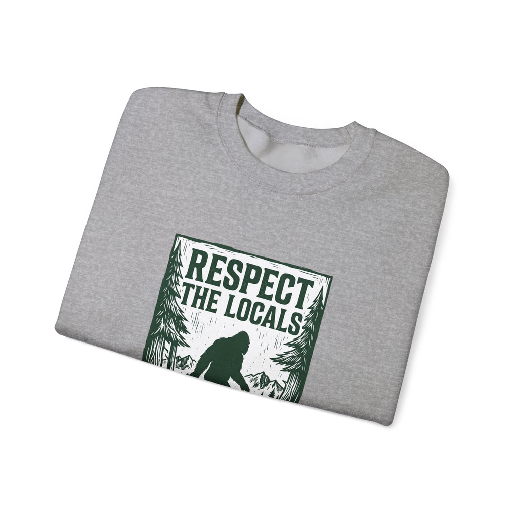 Respect The Locals Sasquatch sweatshirt | vintage national park style, Sasquatch forest graphic