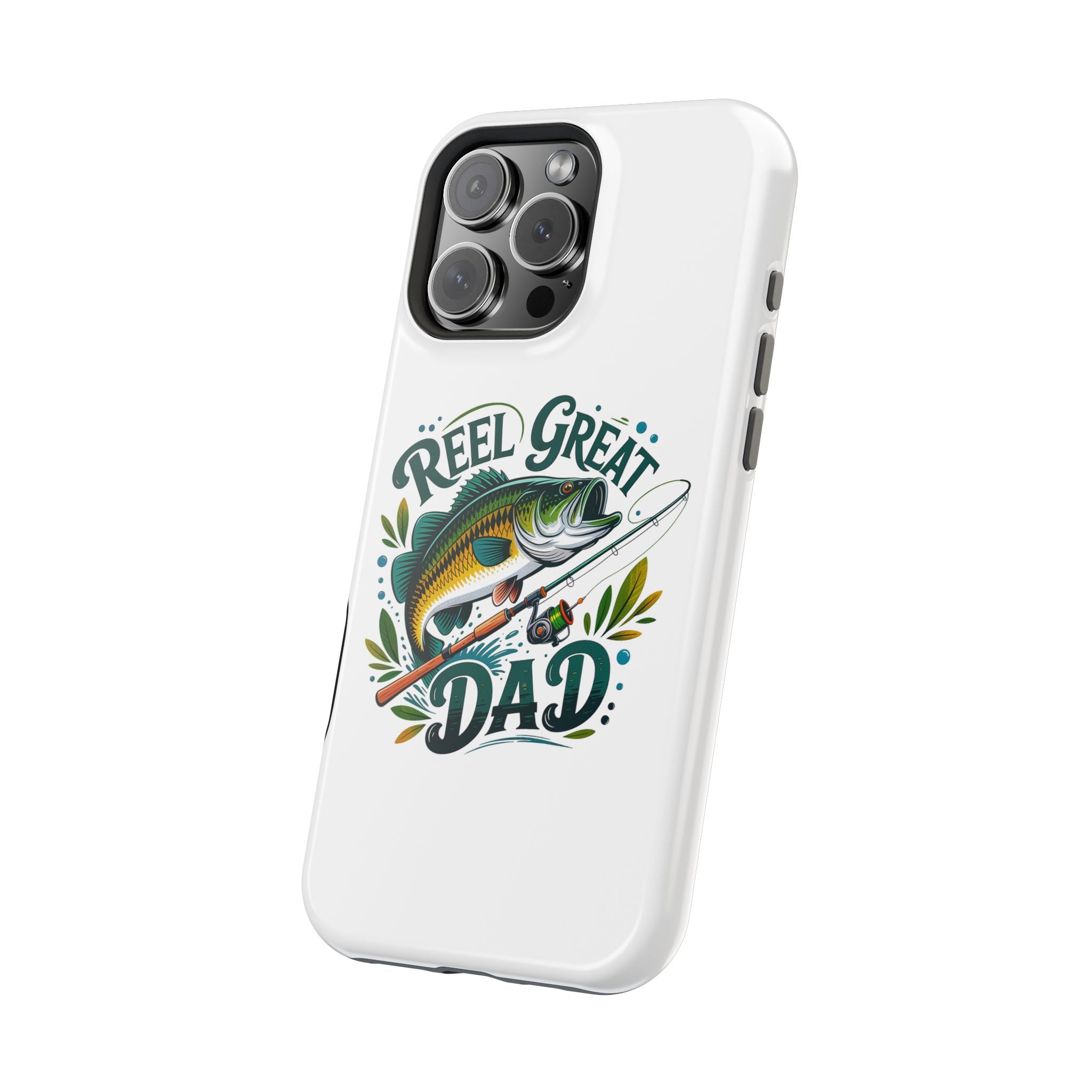 Reel Great Dad Phone Case | Fishing Rod Bass Design, Magnetic Impact-Resistant Case